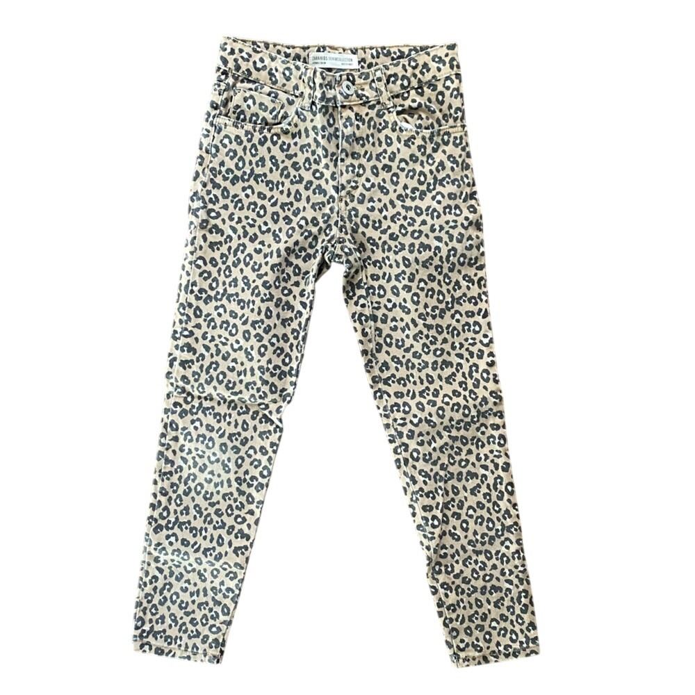 ZARA Girls Leopard Pants size 9 years‎ leopard jeans